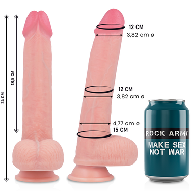 Dildo Realistico in Silicone Kingcobra con Base Ventosa, 24 cm